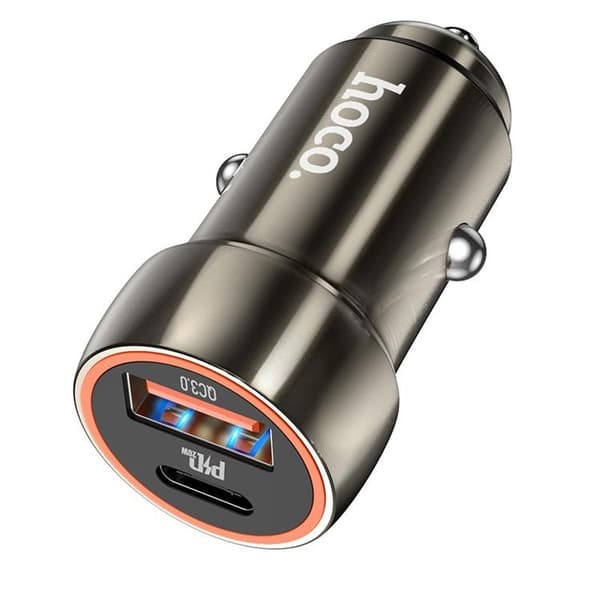 HOCO Billaddare USB-A - USB-C 20W PD QC 3A Z46A - Metal Grå Grå