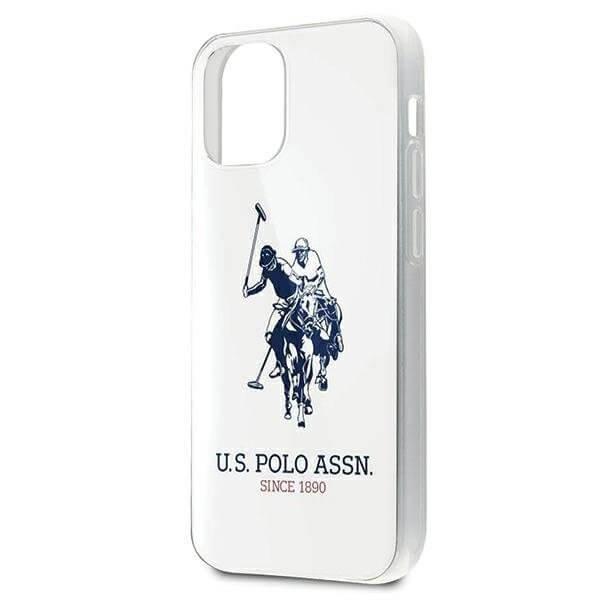 U.S. Polo Assn. Shiny iPhone 12 mini -kuori, suuri logo, valkoinen White