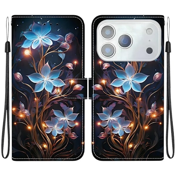 iPhone 17 Pro Max Plånboksfodral Med Lanyard - Small Lantern Flower