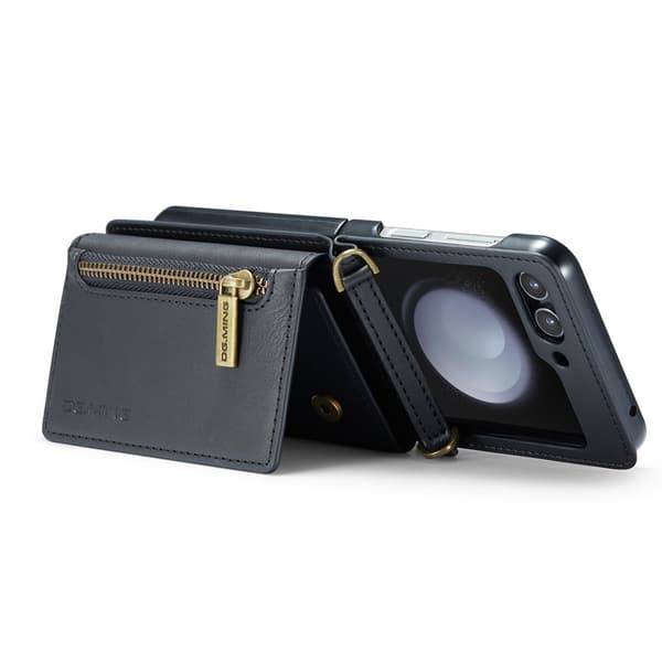 DG.MING Samsung Galaxy Z Flip5 Plånboksfodral Kickstand Svart