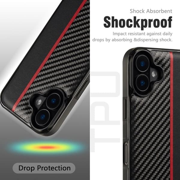 LC.IMEEKE iPhone 16 Pro Max Plånboksfodral Konstläder - Svart
