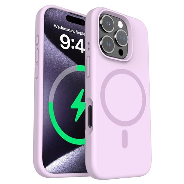 Mobilskal till iPhone 16 Pro Max Magsafe Liquid Silicone - Lila Lila