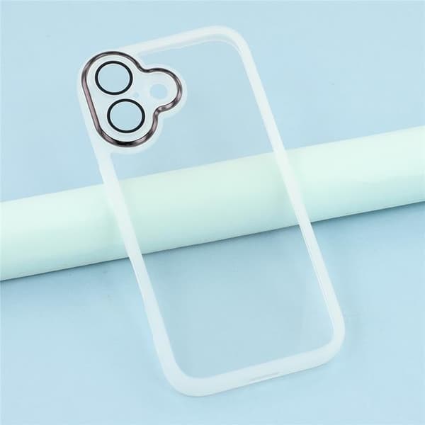 Mobilskal till iPhone 17 Electroplated Kameraram - Transparent Vit Vit