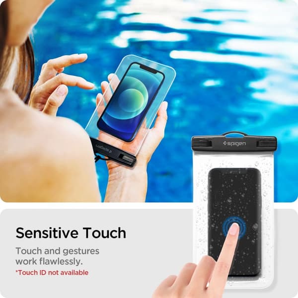 Spigen 2-Pack Universala Vattentät Mobilväskor A601 - Crystal Clear Transparent