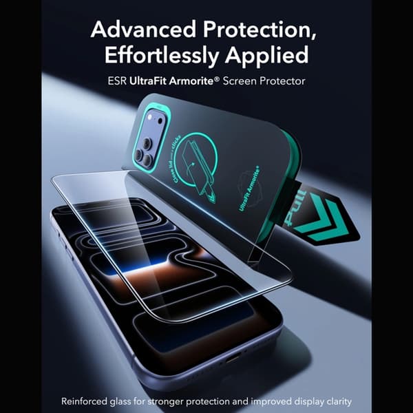[2-Pack] ESR Härdat Glas Skärmskydd för iPhone 18 Pro Armorite Ultrafit