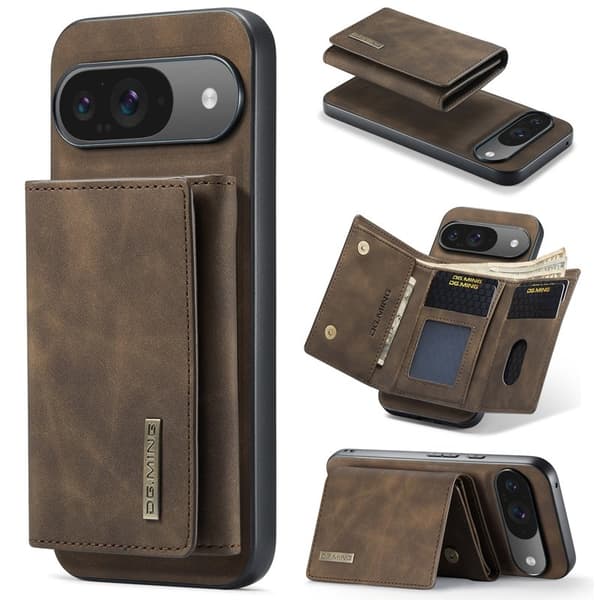 DG.MING M1 Series Mobilskal till Google Pixel 9 Pro Kickstand Brun