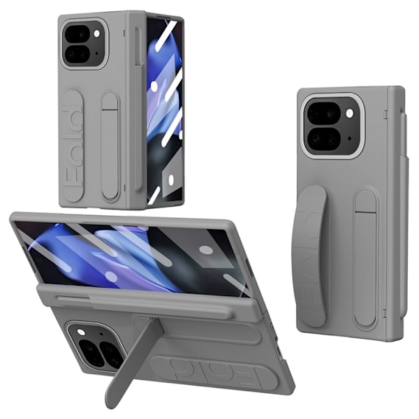 Mobilskal till Google Pixel 10 Pro Fold Wristband Kickstand Hard PC - Grå Grå