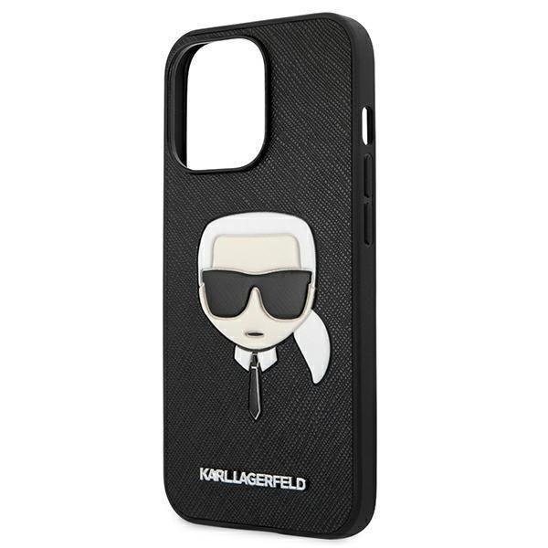 Karl Lagerfeld Saffiano Ikonik Karl`s Head Skl iPhone 13 / 13 Pr Black