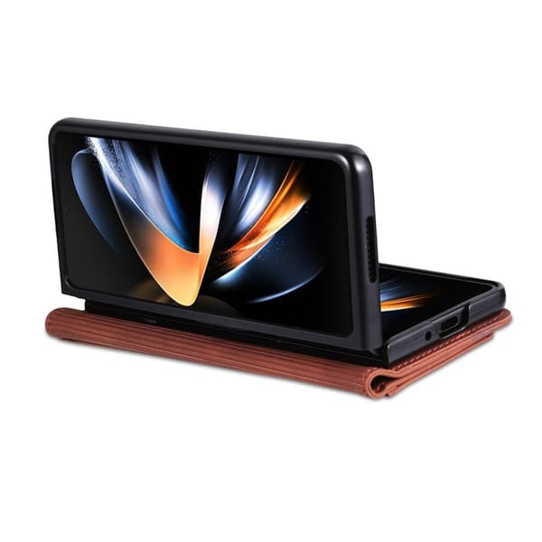 AZNS Samsung Galaxy Z Fold5 Plånboksfodral Konstläder - Brun