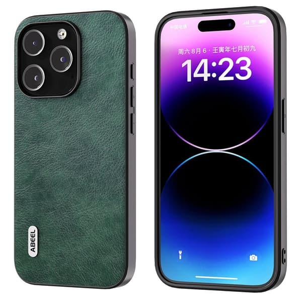 ABEEL Mobilskal till iPhone 14 Pro Max Drop-Proof Litchi Grön