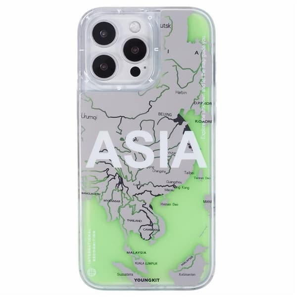 YOUNGKIT Mobilskal till iPhone 16 Pro Max MagSafe IMD-kartmönster Transparent