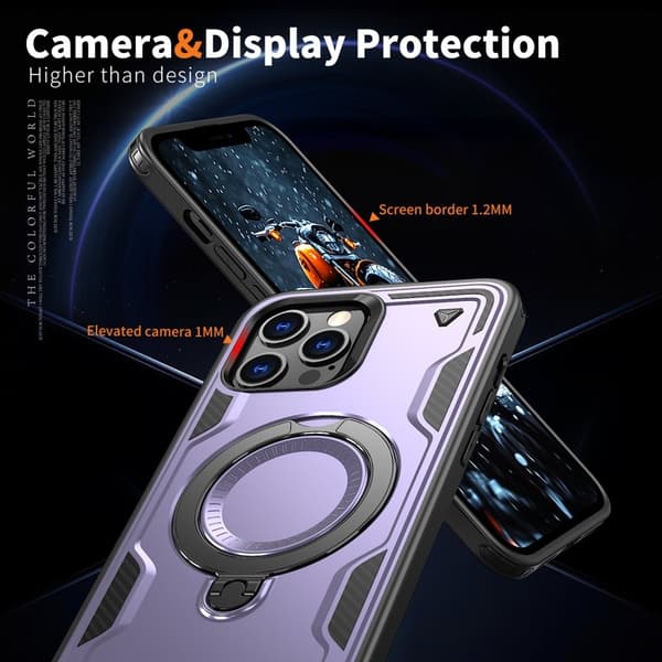 Mobilskal till iPhone 12 Pro Plast Militärskydd Kickstand - Lila