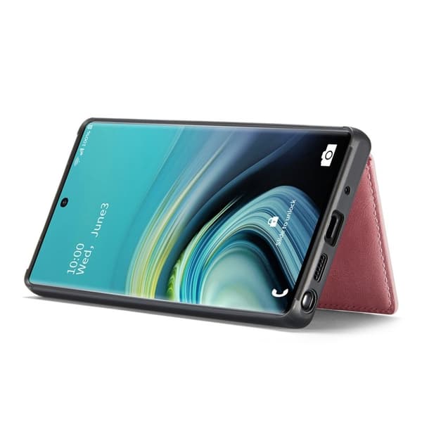 JEEHOOD Galaxy Note20 Plånboksfodral Detachable Konstläder TPU Roséguld