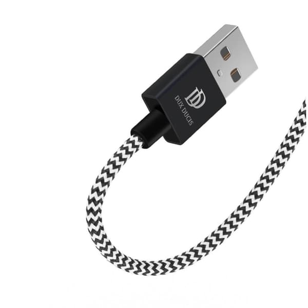Dux Ducis USB-C-kabel 2.1A 2 m - Svart/Vit Svart