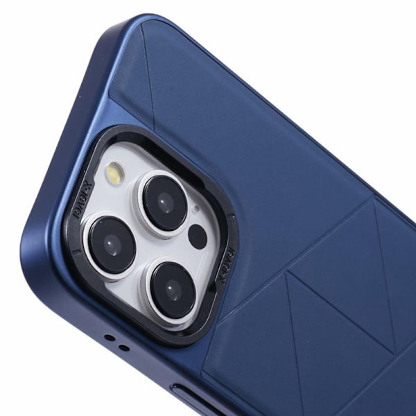 X-LEVEL Mobilskal till iPhone 13 Pro Läder+PC+TPU Geometrisk Blå