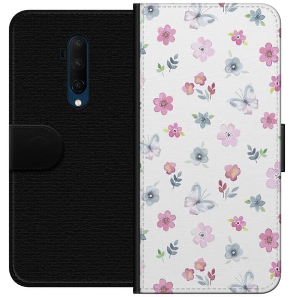 OnePlus 7T Pro Pung Taske med Blomster og Sommerfugle
