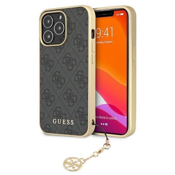 Guess iPhone 13 Pro Max -puhelinkuori 4G Charms -kokoelma - Harmaa Grå
