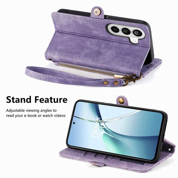 Plånboksfodral för Samsung Galaxy S26 Plus Konstläder - Lila