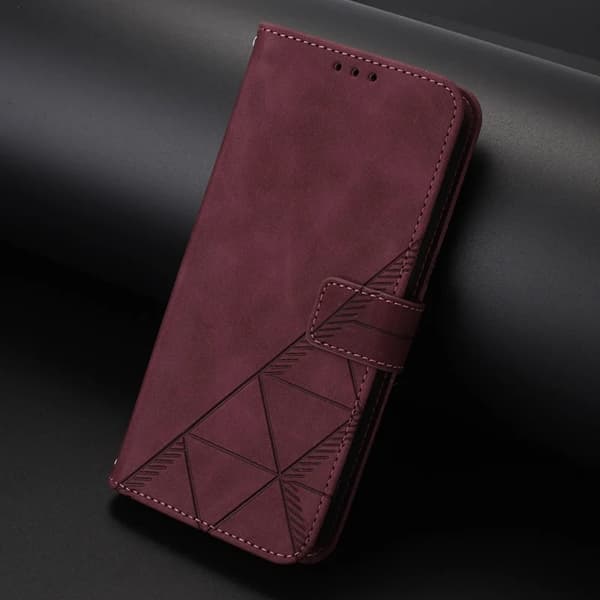 iPhone 17 Pro Max Plånboksfodral Med REM - Vinröd Röd