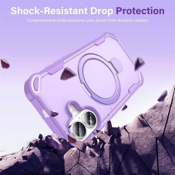 Mobilskal till iPhone 17 MagSafe TPU+PC Kickstand Shockproof - Lila Lila