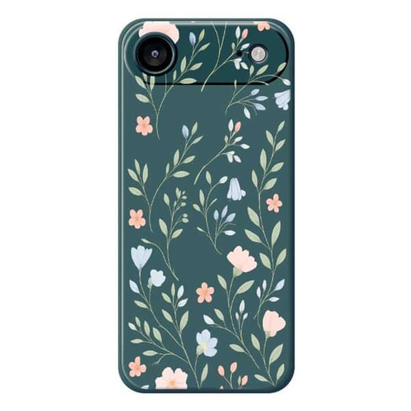 Mobilskal till iPhone Air Rosa Blue Flowers Pattern TPU - Grön Grön