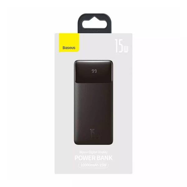 Baseus Bipow Digital Display Powerbank 10000mAh 15W - Svart Svart