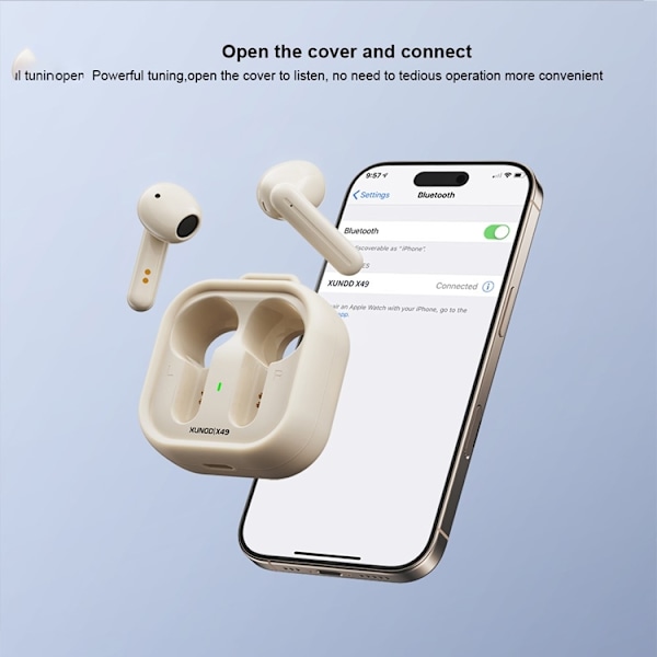 XUNDD Trådlösa Bluetooth 5.3 Hörlurar In-ear X49 - Vit Vit
