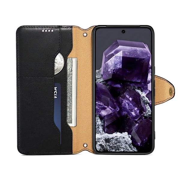DENIOR Google Pixel 8 Plånboksfodral Konstläder Konstlädertextur - Svart