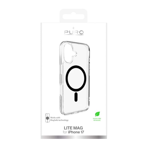 Puro Mobilskal till iPhone 17 Magsafe Lite Mag - Transparent Svart