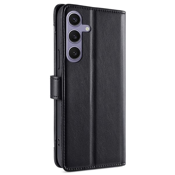 Galaxy S24 Plus Konstläder Plånboksfodral med 2 Rem Svart