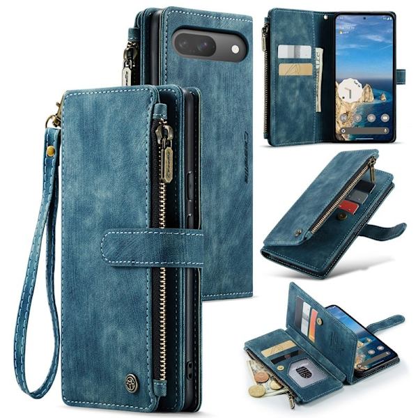 CASEME Konstläder Plånboksfodral för Google Pixel 10 Pro/10/9 Pro/9 - Blå