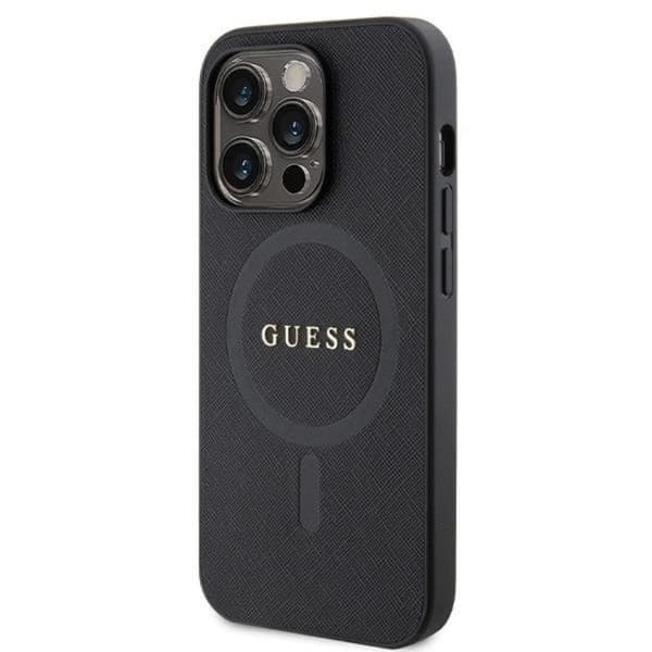 Guess iPhone 14 Pro Mobilskal Magsafe Saffiano - Sort Black