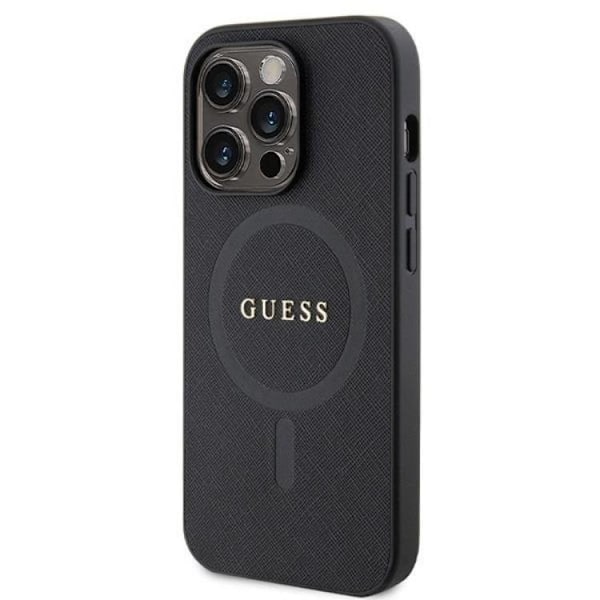 Guess iPhone 14 Pro Mobilskal Magsafe Saffiano - Svart Svart
