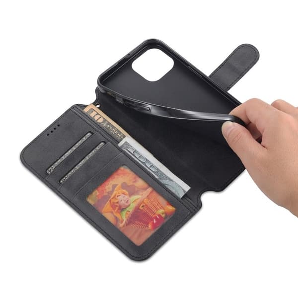 AZNS iPhone 14 Plånboksfodral Konstläder - Svart