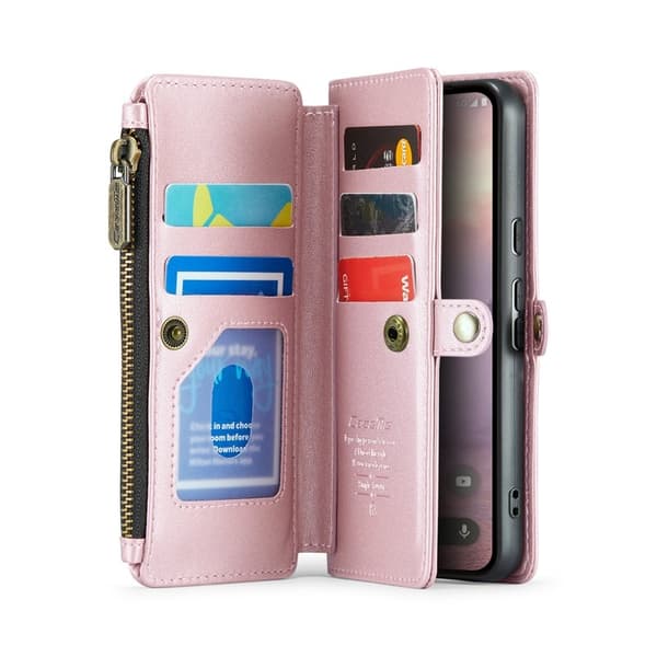 CASEME Plånboksfodral Konstläder för Google Pixel 10 Pro/10/9 Pro - Rosa