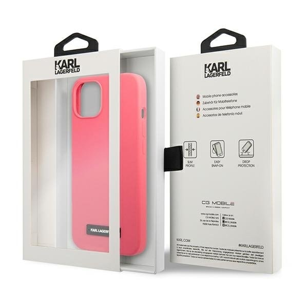 Karl Lagerfeld iPhone 13 mini Skal Silicone Plaque - Fuchsia