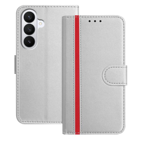 Plånboksfodral för Samsung Galaxy S26 Plus Konstläder Ställ - Silver
