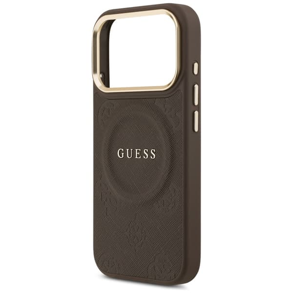 Guess Mobilskal till iPhone 17 Pro Max Magsafe Peony Hot Stamp - Brun Brun