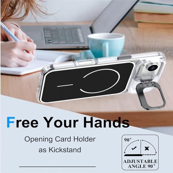 Mobilskal till iPhone Air MagSafe Lens Kickstand TPU + PC Svart