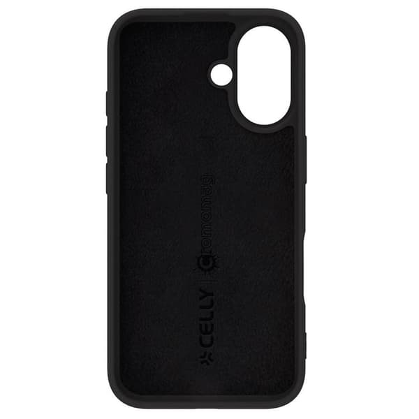 Celly Telefontaske til iPhone 16 MagSafe Soft Rubber - Sort Black