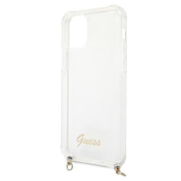 Guess Kuori iPhone 12 & 12 Pro Gold Chain - Läpinäkyvä Transparent
