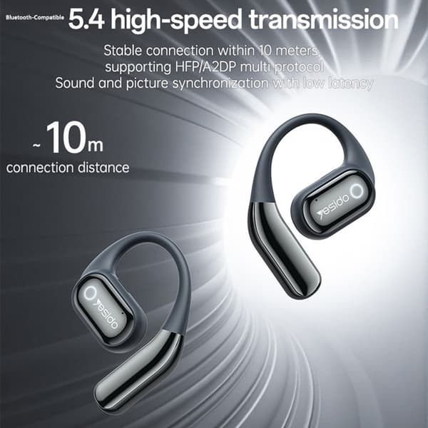YESIDO ENC Trådlösa Hörlurar Bluetooth Open Ear YSP26 Svart