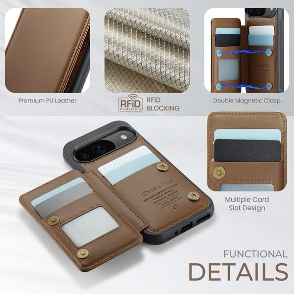 CASEME C22 Fodral för Google Pixel 10 Pro/10/9 Pro/9 - Brun