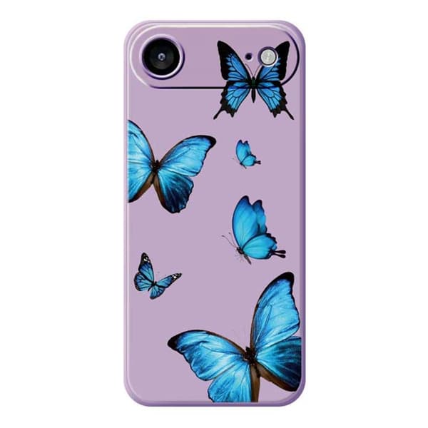 Mobilskal till iPhone Air Blue Butterflies Pattern TPU - Lila Lila