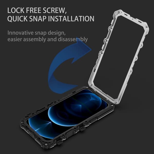 R-JUST Mobilskal till iPhone 14 Plus i Silikon + Metall Skydd Silver