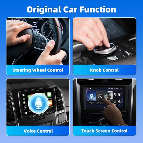 CarPlay 2in1 USB Mini Trådbunden Trådlös Adapter EC03 - Svart