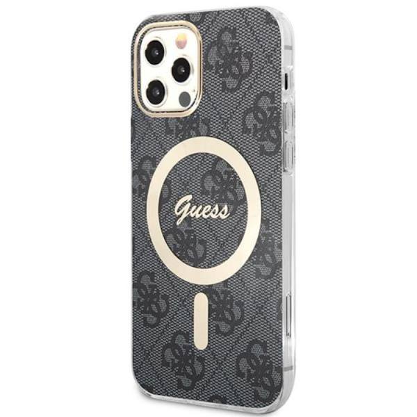 Guess iPhone 12/12 Pro Magsafe Skal Print + Trådlös Laddare - Svart Svart