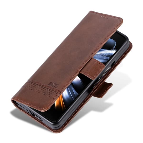 AZNS Samsung Galaxy Z Fold6 Plånboksfodral Konstläder - Brun
