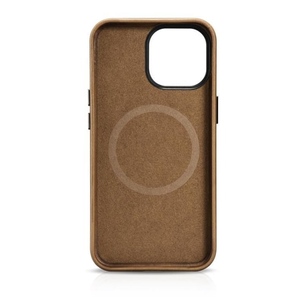 iCarer iPhone 14 Pro Max Skal Magsafe Äkta Läder Oil Wax - Khaki