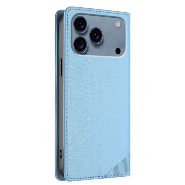iPhone 17 Pro Max Plånboksfodral Punk Style Imprinted - Babyblå Blå
